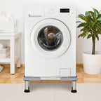 JIALTO Universal Adjustable Washing Machine Stand with 4 Lockable Wheels & 4 Heavy-Duty Legs- Movable Base for Refrigerator, Dishwasher & Appliances- Load Capacity 8–120 kg (WM – Double Pipe, Grey)
