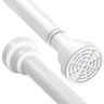JIALTO Adjustable Bathroom Shower Curtain Rod 100 To 190 Cm Extendable Shower Tension Rod | Without Drill for Wall Anti-Skid Spring Pull Door | Telescopic Shower Curtain Stand (WHITE - 1 Pcs)