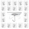 JIALTO Transparent Wall Hooks 20 Pcs- Heavy Duty Self Adhesive Hooks for Clothes, Keys, Towels- No Drill Wall Hangers for Bathroom, Kitchen, Bedroom Home Organizer