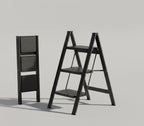 Jialto 3 Step Aluminium Ladder | Foldable, Wide Pedals | Anti-Slip, 150kg | Home Use
