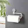 JIALTO Self Adhesive Toilet Paper Holder for Bathroom &amp; Kitchen, Wall Mounted No Drill Tissue Roll &amp; Towel Holder, Magic Sticker Multifunctional Paper Napkin Stand (White)
