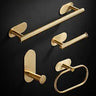 JIALTO Bathroom Towel Holder | 4 Pcs Wall Mounted Bathroom Clothes Hanger with Adhesive Hooks | Towel Rod | Tissue Paper Holder | Bathroom Fittings Rod &amp; Towel Stand (Gold, 4 - Pieces Set)