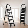 Jialto Premium Matte Black 5 Step Ladder | Foldable Ladder for Home with Built-in Tool Tray | Secure Lock &amp; Wide Rubber Feet | Heavy Duty Home Step Ladder (150kg Capacity)