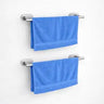 JIALTO 16 Inch Self-Adhesive Bathroom Towel Holder | Wall Mounted Towel Hanger For bathroom clothes hanger | No-Drill Hand Towel Rack for Bathroom Towel Stand &amp; Kitchen Towel Bar (Silver, Pack Of - 2)