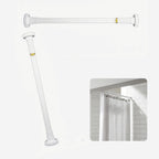 JIALTO Adjustable Bathroom Curtain Rod | Extendable  Shower Curtain Rod Without Drill for Wall Anti-Skid Spring Pull | Door Curtain | Bathroom Pipe Rod | Curtain Stand - WHITE, Pack Of - 2