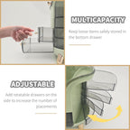 JIALTO Makeup Organizer Box | Countertop Cosmetic Organizer for Woman | Transparent Clear Makeup Organizer Box | Organize for Cosmetic Products (Greens)