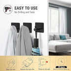 JIALTO Adhesive Hooks Heavy Duty Stick on Wall Hooks Towel Hooks Door Hooks Waterproof Stainless Steel Adhesive Towel Hooks Adhesive Holders for Hanging Clothes Bathroom Adhesive Hook 4 Pack- 4Packs