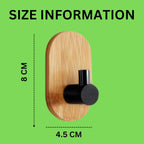 JIALTO 2 PCS Wooden Bathroom and Kitchen Without Drill Self Adhesive Hooks for Wall | Self Adhesive Wall Hook for Bathroom Accessories, Stylish Home Decor Items