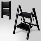 Jialto Step Aluminium Ladder | Foldable, Wide Pedals | Anti-Slip, 150kg | Home Use