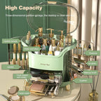 JIALTO Makeup Organizer Box | Countertop Cosmetic Organizer for Woman | Transparent Clear Makeup Organizer Box | Organize for Cosmetic Products (Greens)
