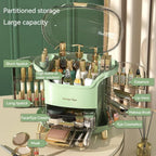 JIALTO Makeup Organizer Box | Countertop Cosmetic Organizer for Woman | Transparent Clear Makeup Organizer Box | Organize for Cosmetic Products (Greens)