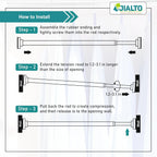 JIALTO Adjustable Bathroom Curtain Rod | Extendable  Shower Curtain Rod Without Drill for Wall Anti-Skid Spring Pull | Door Curtain | Bathroom Pipe Rod | Curtain Stand - WHITE, Pack Of - 2