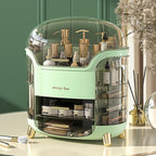 JIALTO Makeup Organizer Box | Countertop Cosmetic Organizer for Woman | Transparent Clear Makeup Organizer Box | Organize for Cosmetic Products (Greens)