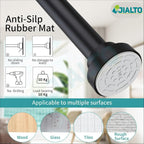 JIALTO Adjustable Bathroom Shower Curtain Rod 115 To 215 Cm Extendable Shower Tension Rod | Without Drill for Wall Anti-Skid Spring Pull Door | Telescopic Shower Curtain Stand 2 Psc