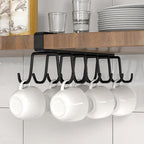 JIALTO 1 Pcs Double-Row 12 Hooks for Kitchen Storage - Cupboard Hanging Organizer for Coffee, Tea Cups, Towels, and More | Versatile Metal Hooks for Home, Office