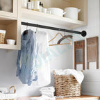JIALTO Adjustable Bathroom Shower Curtain Rod 115 To 215 Cm Extendable Shower Tension Rod | Without Drill for Wall Anti-Skid Spring Pull Door | Telescopic Shower Curtain Stand 2 Psc