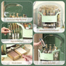 JIALTO Makeup Organizer Box | Countertop Cosmetic Organizer for Woman | Transparent Clear Makeup Organizer Box | Organize for Cosmetic Products (Greens)