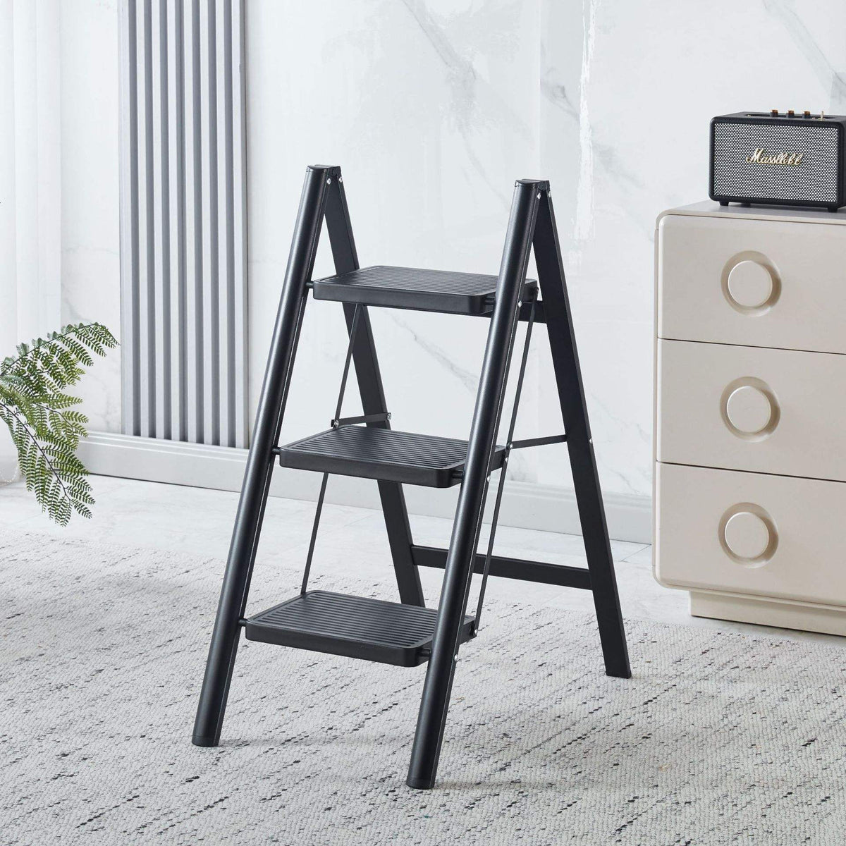 Jialto Step Aluminium Ladder | Foldable, Wide Pedals | Anti-Slip, 150kg | Home Use