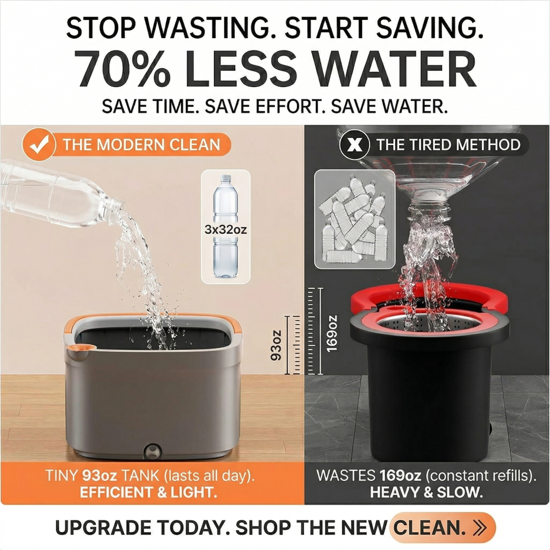 JIALTO 360° Spin Mop & Drop Bucket Deluxe System | Reusable Microfiber Pads, Self-Wringing Mop for Wet & Dry Cleaning of Walls, Glass & Tiles and Home Floor Cleaning - Grey and Orange (Square)
