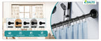 JIALTO Adjustable Bathroom Curtain Rod | Extendable  Shower Curtain Rod Without Drill for Wall Anti-Skid Spring Pull | Door Curtain | Bathroom Pipe Rod | Curtain Stand - WHITE, Pack Of - 2