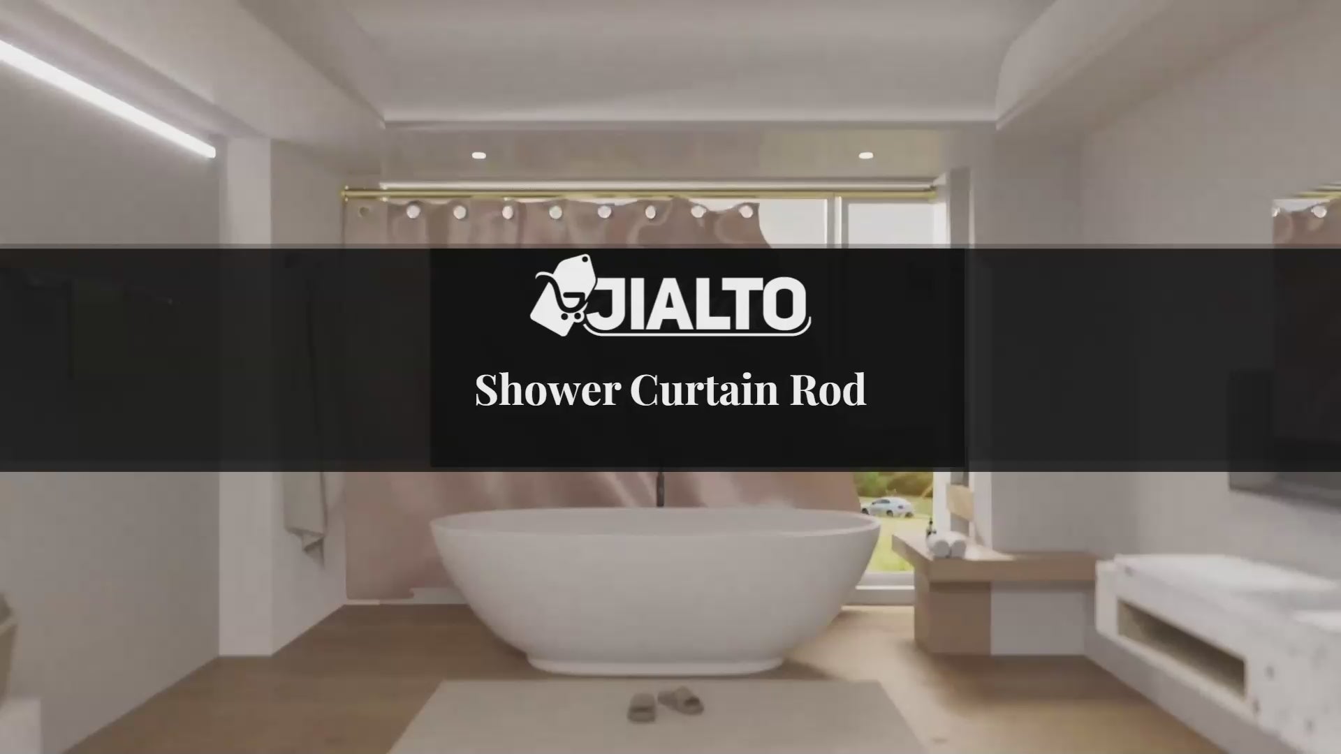JIALTO Adjustable Bathroom Curtain Rod | Extendable  Shower Curtain Rod Without Drill for Wall Anti-Skid Spring Pull | Door Curtain | Bathroom Pipe Rod | Curtain Stand - WHITE, Pack Of - 2