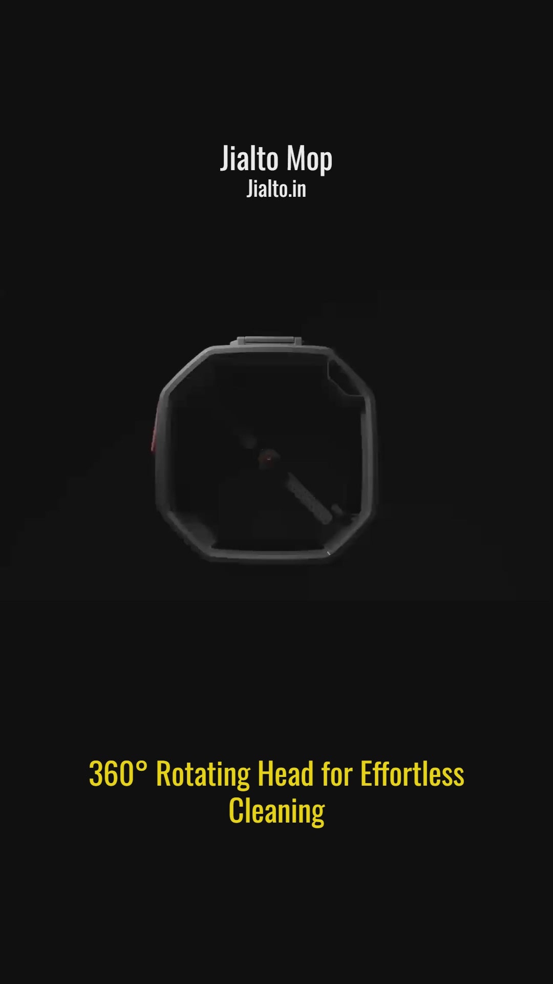 JIALTO 360° Spin Mop & Drop Bucket Deluxe System | Reusable Microfiber Pads, Self-Wringing Mop for Wet & Dry Cleaning of Walls, Glass & Tiles and Home Floor Cleaning - Grey and Orange (Square)