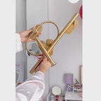 JIALTO Bathroom Towel Holder | 4 Pcs Wall Mounted Bathroom Clothes Hanger with Adhesive Hooks | Towel Rod | Tissue Paper Holder | Bathroom Fittings Rod &amp; Towel Stand (Gold, 4 - Pieces Set)