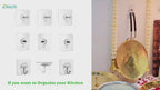 JIALTO 10 Pcs Self Adhesive Wall Hooks - Heavy Duty Transparent Hooks for Photo Frames Hooks, Wall Clocks, Keys - No Damage, Easy Installation